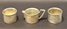 Antique United Airlines Nickle Silver Set Creamer Pot & Two Cups  picture