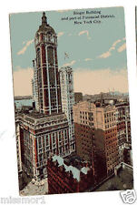 Vintage 1917 Singer Building Financial District postcard New York City picture