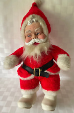 1950s Vintage RUSHTON COMPANY Christmas Santa Claus PLUSH White Boot Rubber Face picture