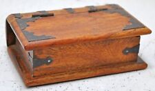 Vintage Wooden Book Shaped Storage Stationary Box Original Old Hand Crafted picture