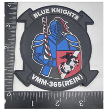 MARINE CORPS VMM-365 BLUE KNIGHTS REIN GLOW PVC HOOK & LOOP PATCH picture