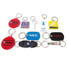 Lot Of 10 Assorted Technology Themed Keychains ~ NEC Toshiba Apple Nikon ~ picture