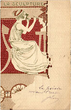 PC ARTIST SIGNED, MOSAIC STYLE, SCULPTURE, Vintage Postcard (b51924) picture