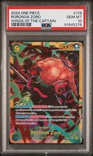 PSA 10 2024 ONE PIECE RORONOA ZORO WINGS OF THE CAPTAIN #118 picture