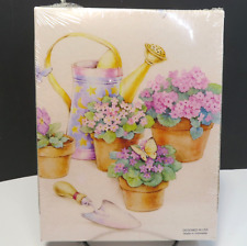Vintage English Cards Ltd Designer Stationery Set Potted Flowers Sealed NOS picture