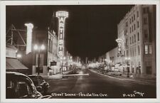RPPC Pendleton OR United Artists Theater Hotel Night Neon Lights Smith N267 picture