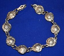 LOVELY 1930S ANTIQUE CATHOLIC MEDALS CHILD OR DOLL BRACELET 1ST COMMUNION GIFT picture