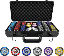 Clay Poker Chips, 300PCS 14 Gram Poker Chip Set with K-Type Shock picture