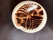 Vtg Hawaiian Kiln Pohaku Pottery Ashtray Trinket Dish Tapa Design picture