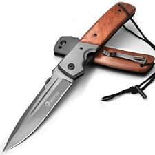 NedFoss Huge Pocket Knife for Men 11'' Hunting Folding Knife with Wood Handle... picture