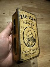 Zig Zag Antique Cigarette Papers Dispenser Vintage Patina Tobacco Collector WOW picture