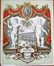 Coffee - Extremely Early 1850s Label, 'Cafe Des Trois Suisses, Bruxelles' picture