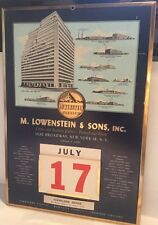 VINTAGE 40-50's LOWENSTEIN & SONS COTTON & FABRIC ADVERTISING WALL CALENDAR picture