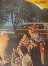 Kodak Cameras & Film / Family Campfire Snapshot, 40s-50s Vintage Print Ad. picture