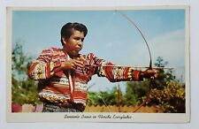 Postcard Seminole Brave in Florida Everglades USA Native Tribal Bow Arrow picture