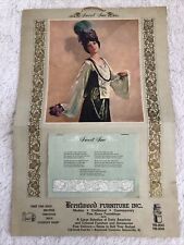 Antique 1913 Sweet Sue Calendar Brentwood Furniture Inc. Advertising picture