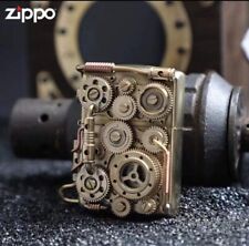 New Zippo oil Lighter SteamPunk solid brass Armor with box picture