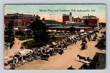 Indianapolis IN-Indiana, Market Place, Tomlinson Hall, Vintage c1914 Postcard picture