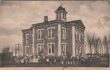 Grenola, KS - vintage school postcard w/ students in front -  Elk County, Kansas picture