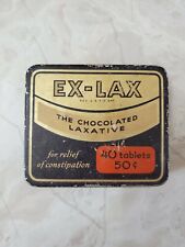 Vintage Ex-Lax “The Chocolated Laxative” Black & Gold 40 -Tablet Tin Bkln, NY picture