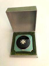 Art Deco Maurice Compact Green Black Enamel Make Up Powder/Rouge picture