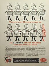 Raytheon Radio Television Tubes Bonded Dealers Newton MA Vintage Print Ad 1955 picture