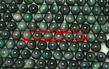 200Pcs Wholesale RAINBOW  NATURAL Cats Eye Obsidian QUARTZ CRYSTAL Sphere Ball picture