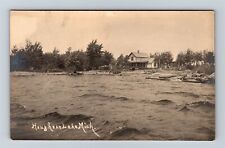 Postcard MI Houghton Lake Michigan Home On Lake Shore c1910s RPPC Real Photo T23 picture