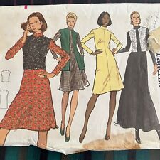 Vintage 1970s Vogue 8421 Academia Dress + Jacket Sewing Pattern 12 Bust 34 UNCUT picture