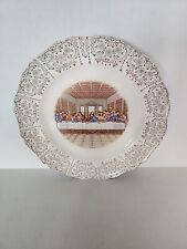 Vintage The Last Supper Plate - 22k Gold Plating - Small Crack - United Novelty picture