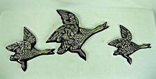Vintage Brass Duck Geese Graduated Wall Hanging Vintage Wall Decor Retro MCM picture