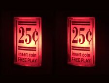 25 Cent / Free Play LED Pushbuttons for DIY Arcade - RED - 2 PACK picture