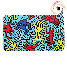 1x Tray Keith Haring Exclusive Glass Smoking Rolling Tray | Multi color Design picture