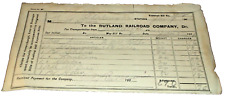 JANUARY 1901 RUTLAND RAILROAD ARLINGTON VERMONT FREIGHT RECEIPT  picture