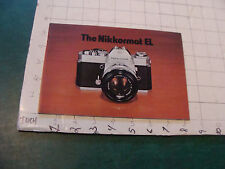 Original CAMERA booklet: NIkkormat el 1973 -- 42pgs picture