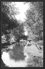 1946 BOYNE CITY MICHIGAN MI River Smelt Fishing Stream RPPC REAL PHOTO POSTCARD picture