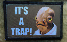 It's a Trap Morale Patch Funny Tactical Military USA Hook  Army Flag picture