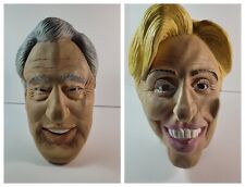 Vintage Hillary Clinton and Bill Clinton Halloween Adult Mask Set by Klein 2007 picture
