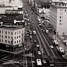 Vintage 1960s Market Street Aerial View Car Buses Bay Bridge San Francisco Photo picture
