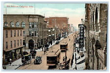 1911 8th Avenue Calgary Alberta Canada Drugstore Pool Trolley Car Postcard picture