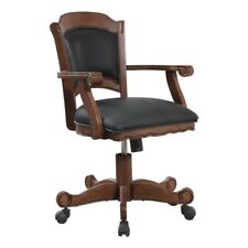 Coaster Turk Wood Game Chair with Casters in Black and Tobacco picture