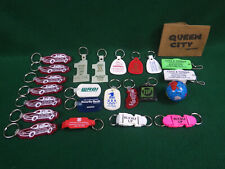 Lot of vintage rubber+embossed plastic keychains #1,cars,bottle openers 23pcs picture
