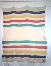 Vtg Witney Point Wool Blanket Four Point Hudson Stripe 1950s Woven Camp As Is  picture