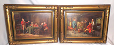 Vintage Pair of Ornate Carved Wood Gold Tone Picture Frames Fits 11