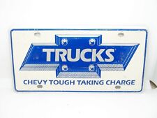 VINTAGE CHEVROLET TRUCKS CHEVY TOUGH LICENSE PLATE METAL EMBOSSED picture