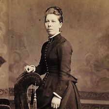 ANTQ Cabinet Card Photo Victorian Lady Woman Standing￼ Minneapolis MN Back Stamp picture