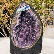 4.13lb A+ Natural Amethyst Geode Quartz Crystal Cluster Cathedral Energy healing picture