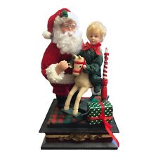 1997 Vintage Holiday Creations Santa Girl on Rocking Horse Musical Illuminated picture