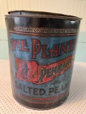 1920s PLANTERS PEANUT TIN with original lid 10 pound size 9 1/2” Tall 8” Diame picture