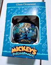 Mickey's Philarmagic Magic Kingdom Collectible Glass Ornnament picture